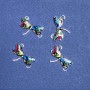 Konnektor Libelle mit farbigem Muster, Emaille, 22×16 mm, Packung 4 Stück