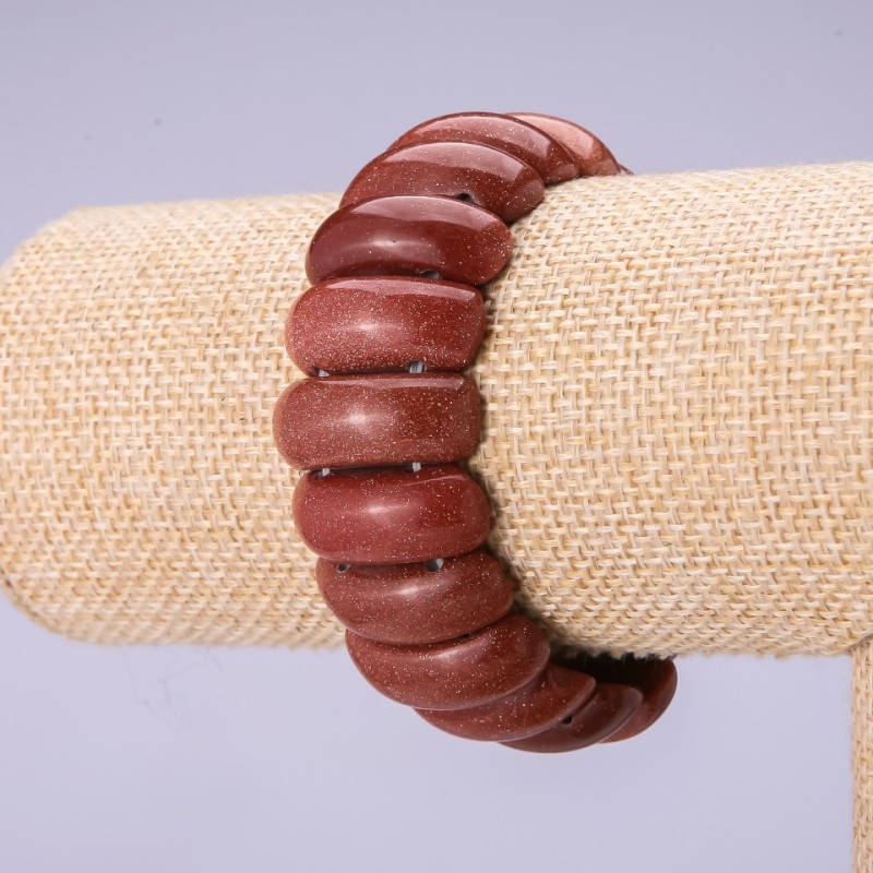 Armband aus Aventurin „Goldener Sand“ Glieder 24,5 × 9,5 mm