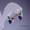 Xuping Ohrringe mit mehrfarbigen Kristallen 20×14 mm Rhodiumbeschichtung