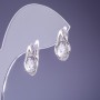 Ohrringe Xuping mit weißen Zirkonen 16×9 mm Rhodium-Beschichtung