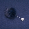 Nadelbrosche aus blauem Nerzpelz, Durchmesser 50 mm, Länge 90 mm