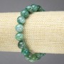 Armband aus elastischem Gummiband, grüner Augenachat, glatte Kugeln, Durchmesser 10 mm+