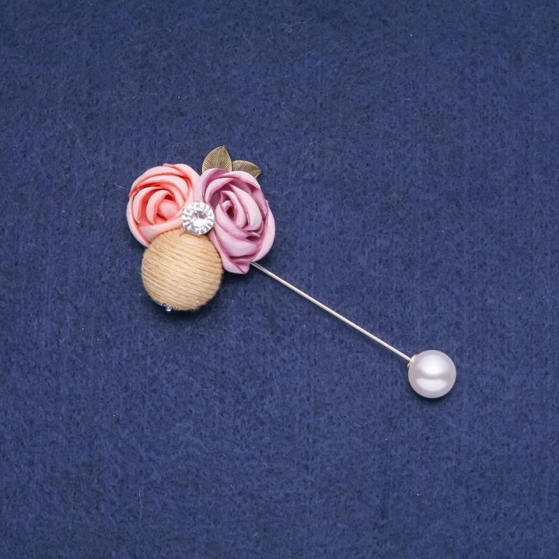 Stoffbrosche mit Nadel „Boutonnière“ 92 × 35 mm