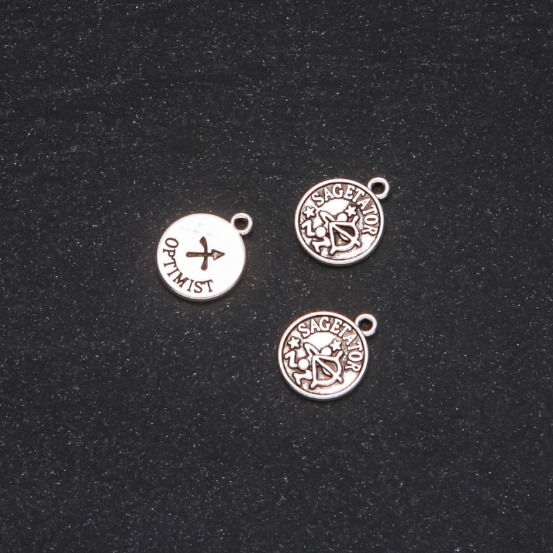 Anhänger-Zubehör Tierkreiszeichen Schütze, Durchmesser 12 mm, Verpackung 20 g ± 18 Stück