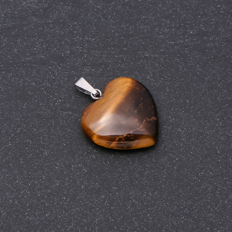 Herz-Anhänger aus natürlichem Tigerauge 19×19×26 mm