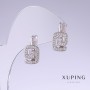 Xuping Ohrringe mit weißen Zirkonia-Steinen, Länge 17 mm, Dicke 9 mm, Rhodiumbeschichtung
