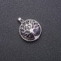 Anhänger aus natürlichem Amethyst in einer Fassung «Baum», Durchmesser 27 mm