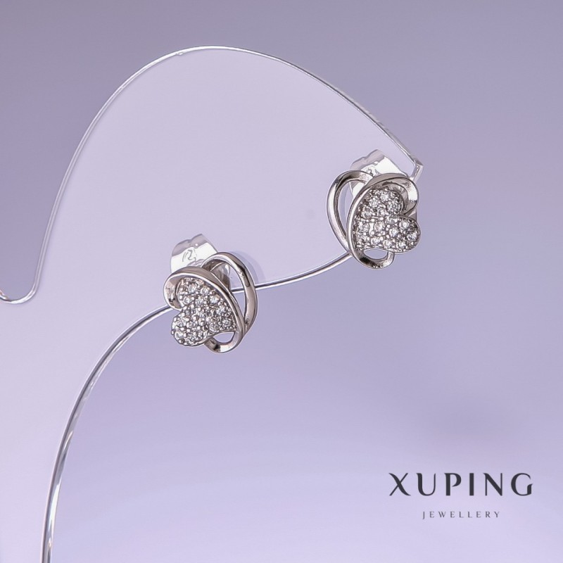 Ohrringe Xuping Rhodium-beschichtet, 9×10 mm
