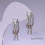 Ohrringe Xuping mit weißen Strasssteinen 25×7 mm rhodiniert