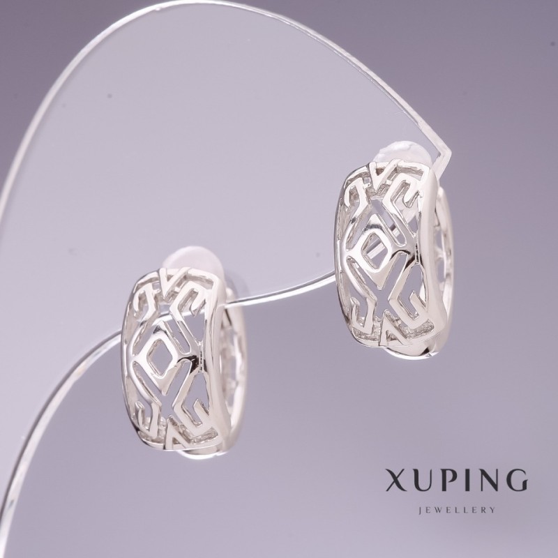 Xuping Ohrringe 7×14 mm Rhodium