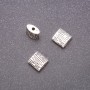 Schmuckzubehör Perleinsatz Quadrat „Koru“, Durchmesser 8×8 mm, Ø in-1, 35 mm Fassung, 20 g, ±18 Stück