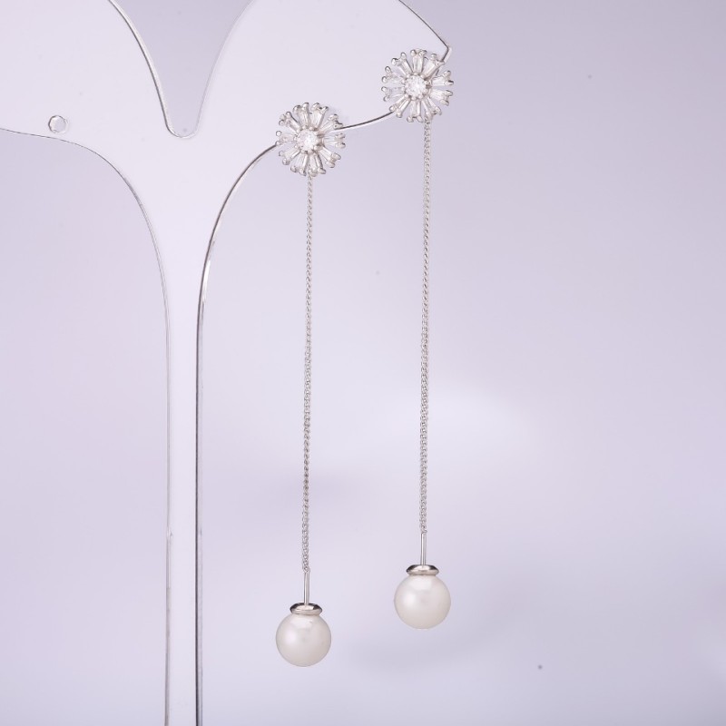 Lange Ohrstecker der Mallorca-Serie 925, Dicke 10 mm, Länge 80 mm