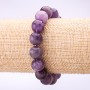 Amethystarmband mit glatten Kugeln, Durchmesser 10 mm, Umfang 18 cm, elastisch