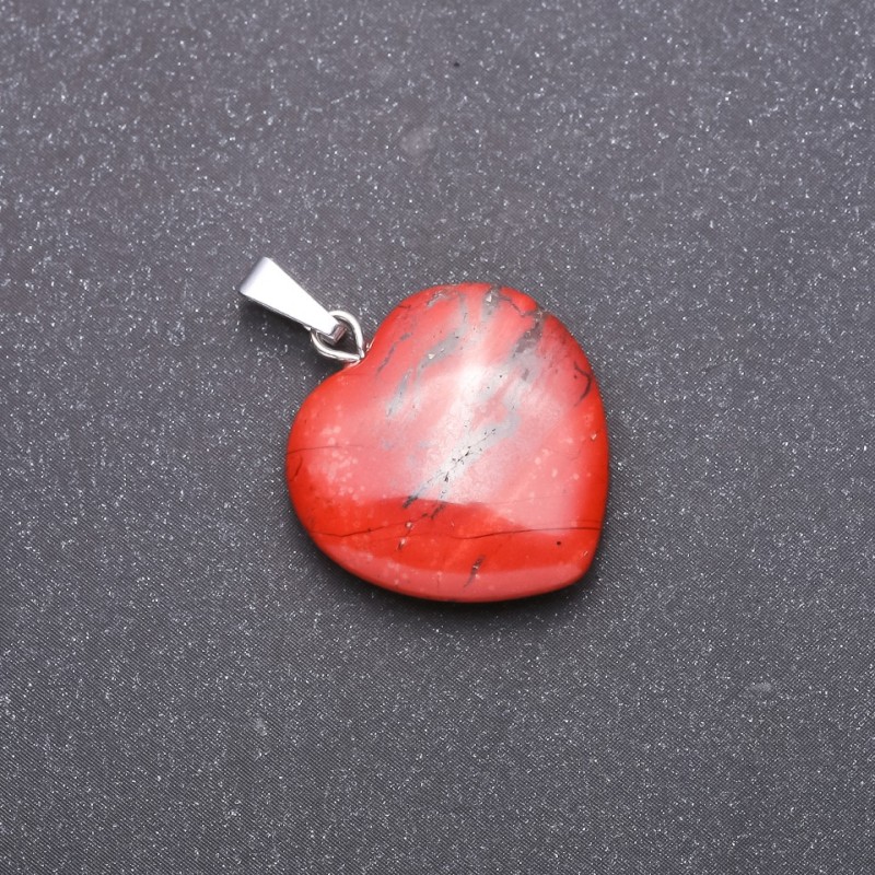 Anhänger „Herz“ aus rotem Jaspis 28×19×19 mm (±)