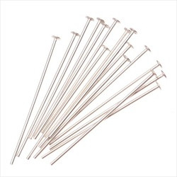 Kopfstift – Schmuckzubehör, Länge 26 mm, Kopf mit Nagelkopf, helles Metall, 0,5 kg