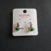 Xuping Ohrringe mit grünen Zirkonen, Rhodiumbeschichtung, 17 × 13 mm