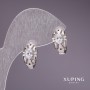 Xuping Ohrringe mit weißen Steinen 8×15 mm Rhodiumbeschichtung