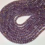 Perlen aus tschechischem Kristall, klares Hellviolett mit Benzin-Beschichtung, Rondell, Durchmesser 6x4 mm, Schnur ca. 40 cm lang