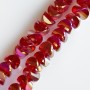 Kristallperlen im Swarovski-Stil, rot, mit Benzin-Beschichtung, Durchmesser 6×4 mm, Schnur 50 cm