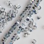 Kristallperlen im Swarovski-Stil, farblos mit blauem Benzinüberzug, Durchmesser 2,5×4 mm, Schnur, Länge 48 cm