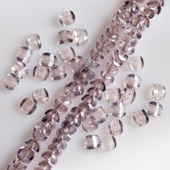 Kristallperlen hellviolett im Swarovski-Stil, Durchmesser 2,5×4 mm, Schnur 48 cm