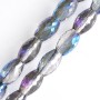 Blaue facettierte Kristallperlen mit Beschichtung, Durchmesser 8x12 mm, Stranglänge 70 cm
