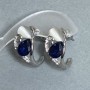 Ohrringe „Elegante“ – Metall in Silberoptik / Blauem Strassstein / Katzenauge / 23 × 12 mm