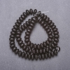 Shungit-Perlen auf Faden (künstlich) – glatte Rondellen, Durchmesser 8×5 mm, Länge ca. 38 cm