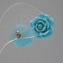 Ohrringe „Ohrstecker“ Rose mini-1,5 roter Polymerclay, Metallbasis Silberoptik Ø 15 mm
