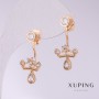 Ohrringe Xuping Kronen mit weißen Strasssteinen 28×12 mm Vergoldung