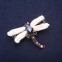 Brosche Schmetterling mit Barockperlen, mehrfarbige Strasssteine, 50×42 mm, dunkles Metall