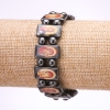 Reduziert: Hämatit-Armband mit Ikonen «Gottesmutter und Erlöser» auf Elastikband, Glieder 18 × 10 mm (mit Defekt)