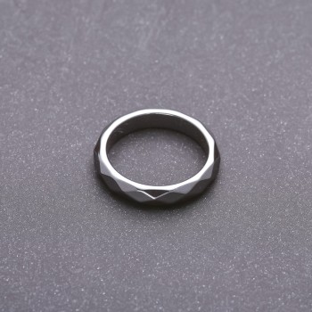 Ring aus facettiertem Hämatit, Dicke 4 mm, Größen 17, 18, 19, 20, 21, 22
