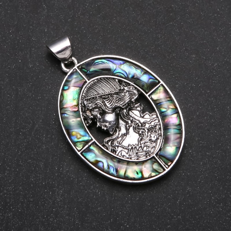 Anhänger Hrechanka mit Haliotis in Fassung 36×46 mm