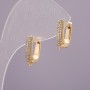 Ohrhaken für Ohrringe mit Strasssteinen aus gelbem Metall, 15×13×4 mm, Paar