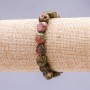 Elastisches Armband mit Heliotrop, polierte Trommelsteine 10×12 mm