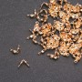 Froschverschluss für Perlen aus goldfarbenem Metall, 7×4 mm (±), Verpackung ca. 10 g (±) 140 Stück