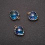Anhänger „Herz“ Blau in goldfarbener Fassung 12×15 mm