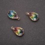 Anhänger „Tropfen“ in Regenbogenfarben, goldfarbene Fassung 10×17 mm