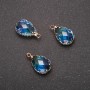 Tropfenanhänger blau in goldfarbener Fassung, 10 × 17 mm