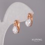 Xuping Ohrringe mit weißem Stein 7x16 mm, 18K-Vergoldung