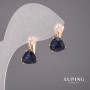 Xuping Ohrringe mit blauen Steinen 10×17 mm, 18K-Vergoldung