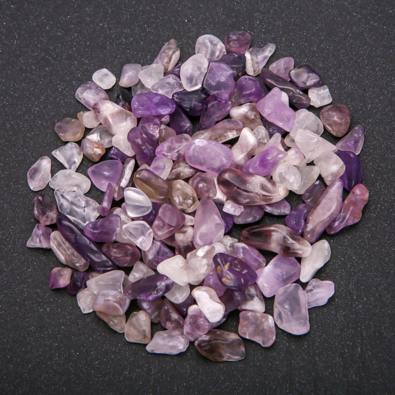 Schmuckzubehör – Steinchen ohne Loch Amethyst Ø 3×6–7×15 mm ± 100 g