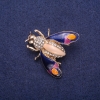 Schmetterlingsbrosche mit Emaille und Strasssteinen