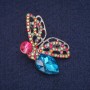 Brosche 'Schmetterling' in Kristallen, silberfarbenes Metall 28×45 mm