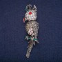 Brosche „Kakadu-Papagei“ 7×1,5 cm, graues Metall