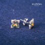 Ohrringe Kugeln Xuping mit Swarovski-Kristallen, Regenbogenfarben, Durchmesser 9×13 mm, Rhodiumbeschichtung