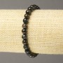 Stretch-Armband aus Naturstein Falkenauge – glatte Kugel, Durchmesser 6 mm+