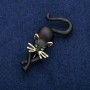 Brosche „Kätzchen“ schwarze Emaille, goldfarbenes Metall 25×55 mm
