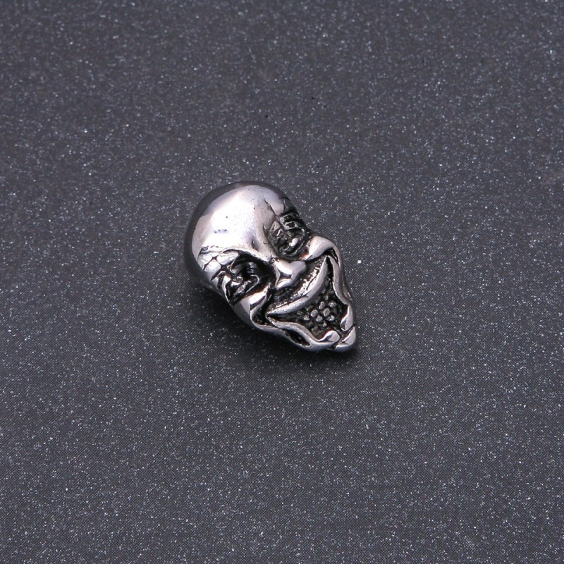 Perleinsatz aus Stahl im Pandora-Stil, 12×20 mm, Innen-Durchmesser 8 mm, silberfarbenes Metall